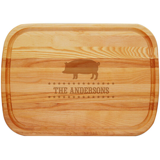 Personalized Pig Large Cutting 21-inch Wood Board